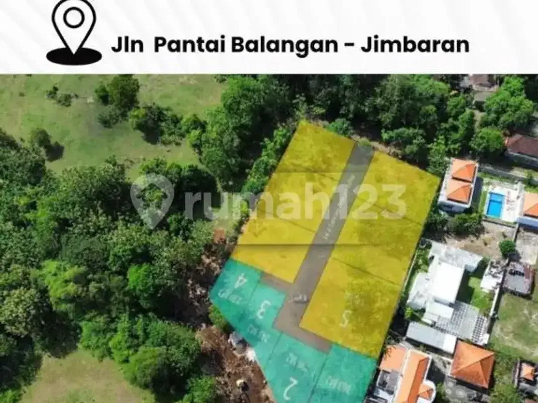 Dijual Tanah di Jln Pantai Balangan - Jimbaran Kawasan Berkembang - Cocok untuk Villa atau Investasi - Image 1 of 5