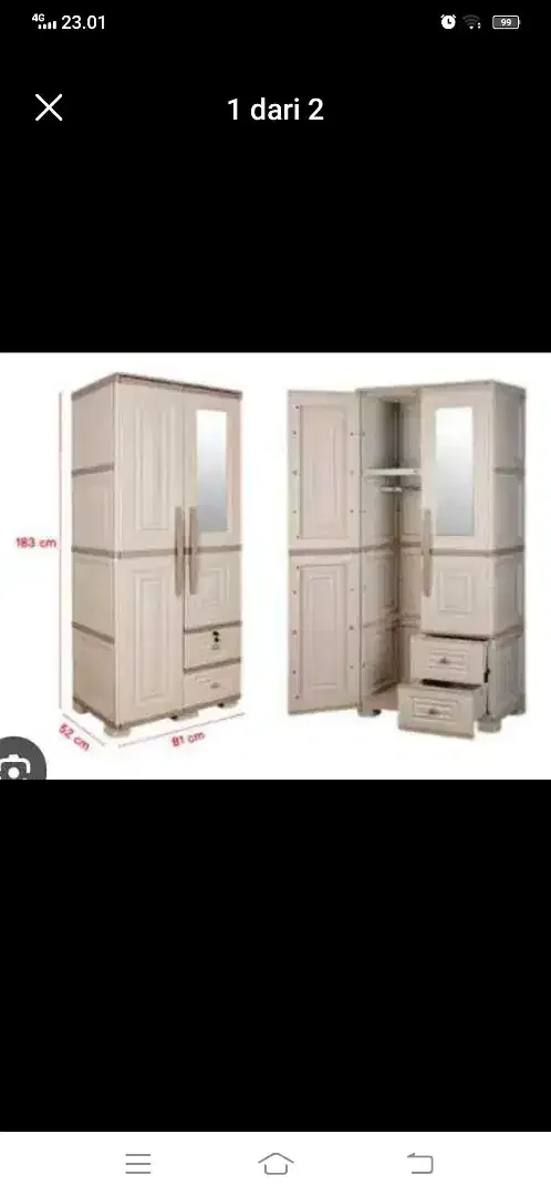 Harga promo Lemari Olymplast otc 2 pintu - Image 3 of 3