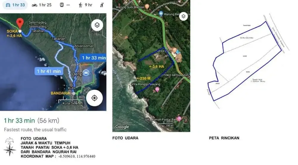 TANAH TEPI TEBING PANTAI SOKA TABANAN - Image 1 of 2