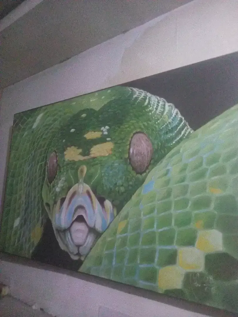Lukisan kepala ular ukuran 95x150 cm - Image 2 of 4