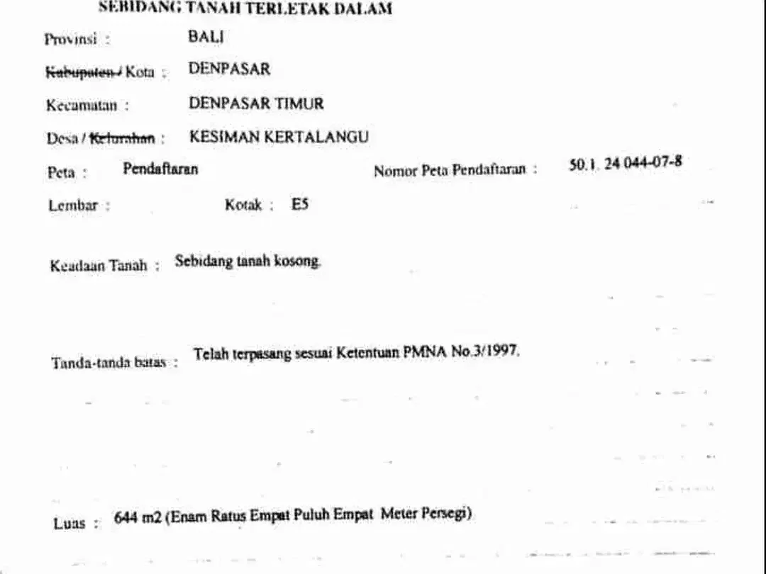 Tanah Premium Padang Galak Sanur Dekat Pantai dan Sekolah - Image 2 of 8