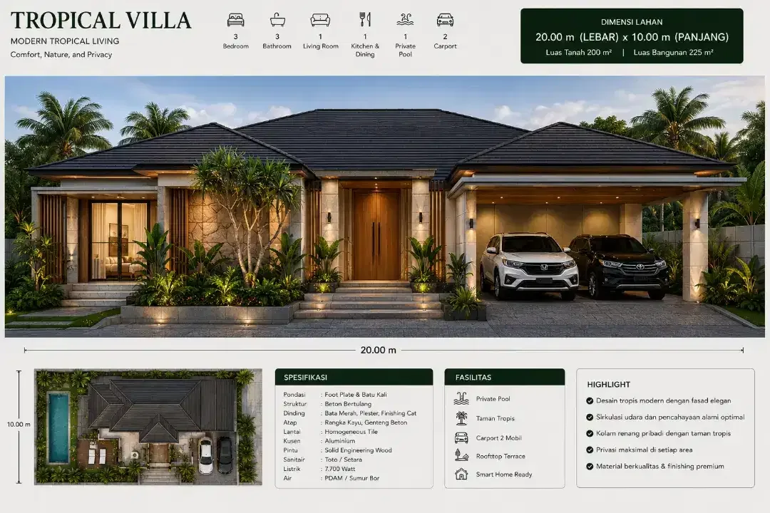 Leasehold BALI TROPICAL VILLA — Modern Luxury - Image 1 of 1