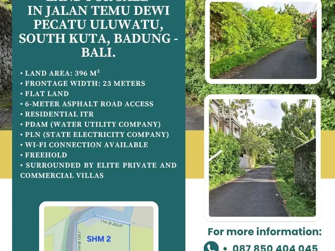 Land for sale Jalan Temu Dewi Pecatu uluwatu, South Kuta, Badung - Bali. - Image 2 of 5