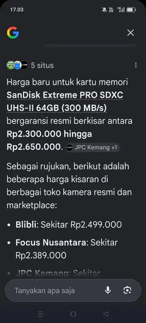 Sandisk Extrem Pro SDXC UHS II Ori segel - Image 5 of 6
