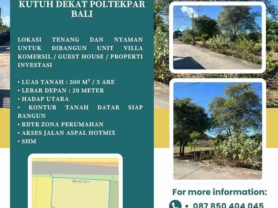 DIJUAL TANAH LOKASI KUTUH DEKAT POLTEKPAR BALI - Image 2 of 6