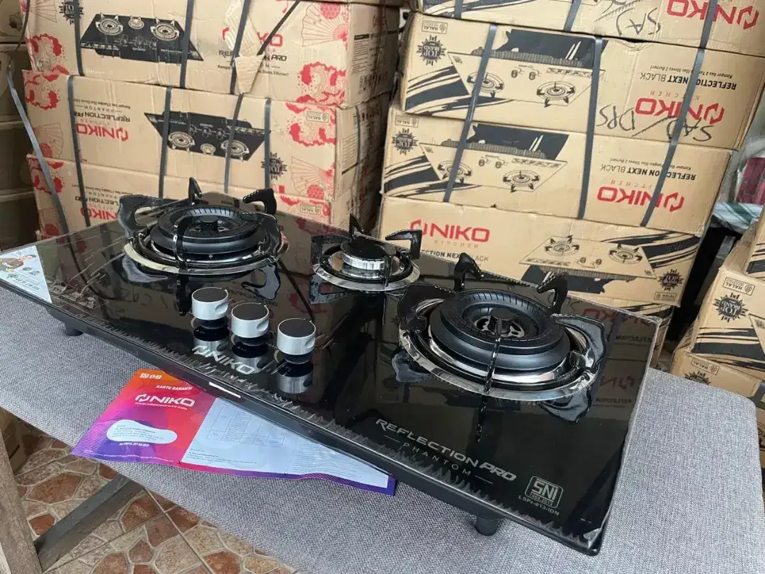 BARU NIKO phantom kompor gas kaca 3 tunggku bisa tanam/duduk - Image 2 of 2
