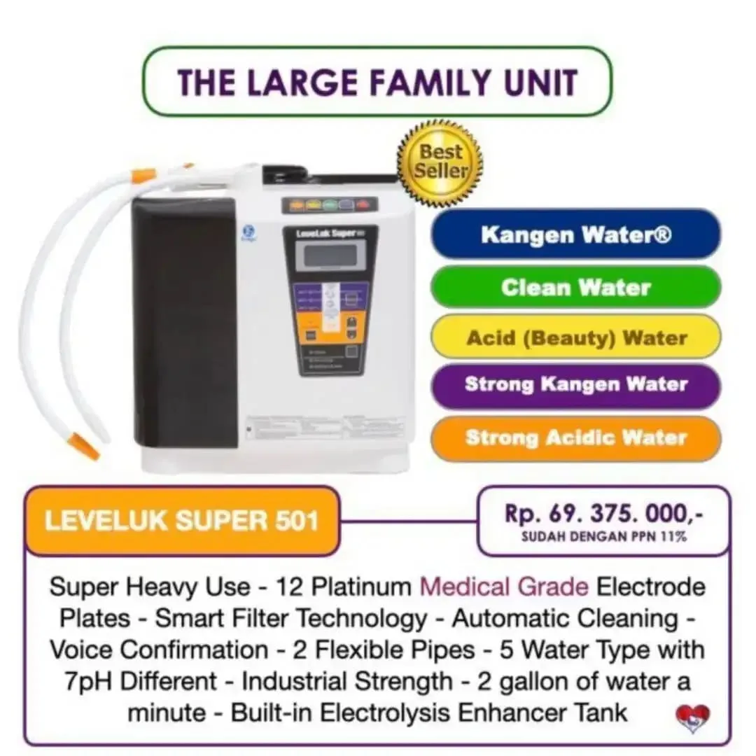 Mesin kangen water laveluk super501 second mulus free pompa 12plat - Image 3 of 6