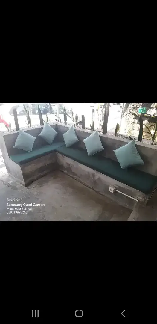 Sofa Tamu, Matras Kasur Spon Dudukan + Bantal utk Kursi Kayu / Semen - Image 2 of 5
