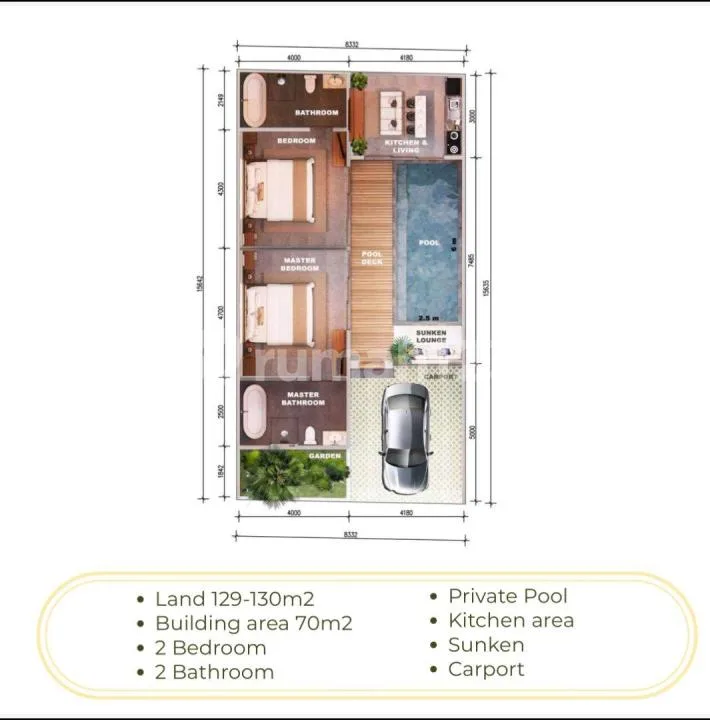 For Sale Villa Ready Dekat Gwk Poltek Udayana Puri Gading Jimbaran Bali - Image 3 of 4