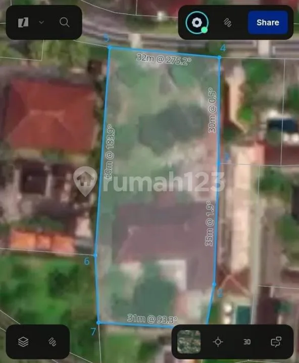 Jual Cepat Tanah Pinggir Jalan Utama Bonus Bangunan Siap Huni, di Kemenuh, Dekat ke Central Ubud - Image 1 of 4