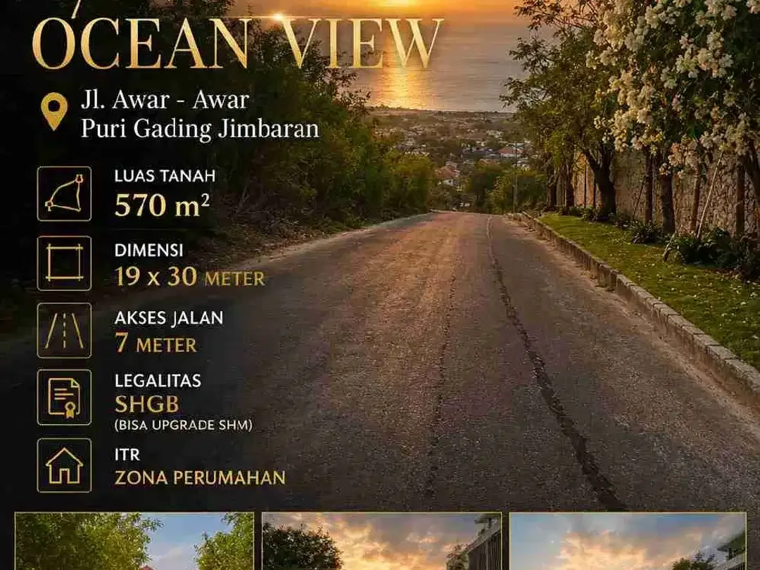 Tanah Ocean View di Puri Gading Jimbaran - Image 1 of 10