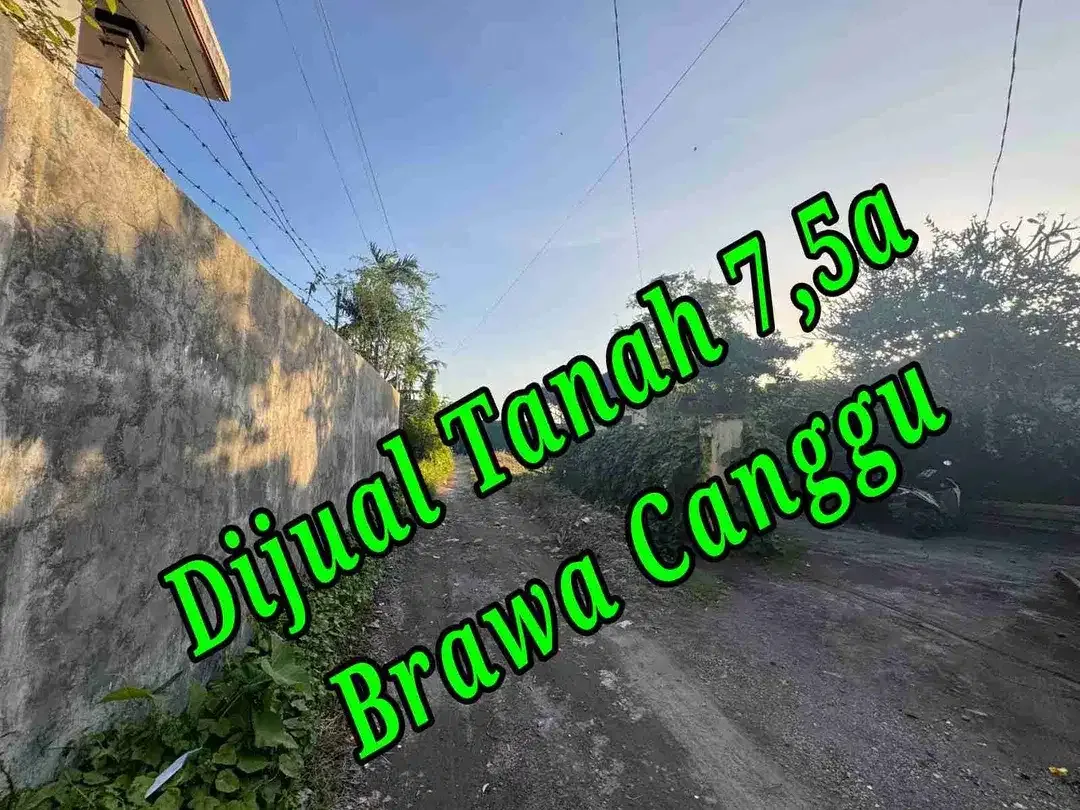Dijual Tanah 7,5a di area Jln Pantai Brawa Canggu Bali - Image 1 of 7