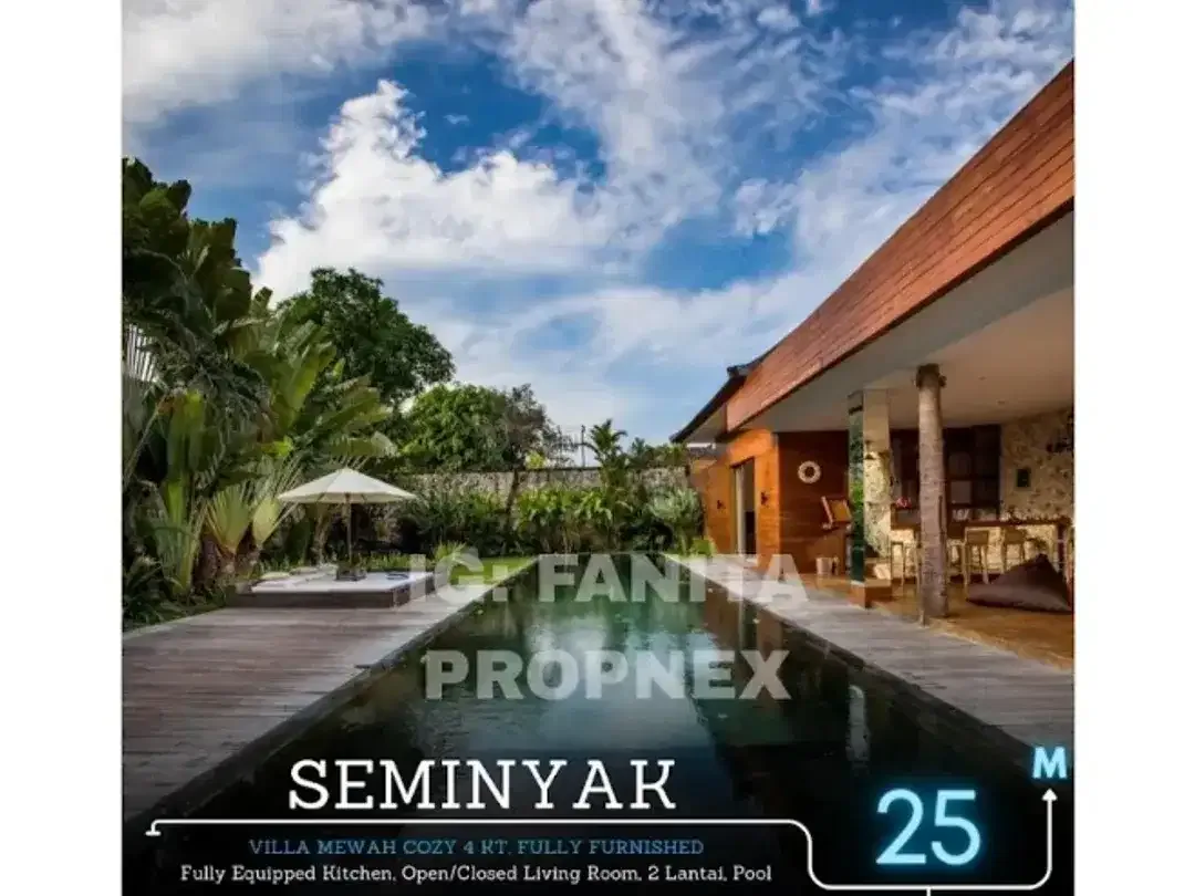 Dijual villa mewah di Seminyak,Bali LT 827m2 LB 955m2,swimmingpool,4BR - Image 2 of 10