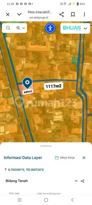 Dijual Tanah 15,17 Are Isi Bangunan Pinggir Jln.legian Kuta Badung-Bali - Image 2 of 4