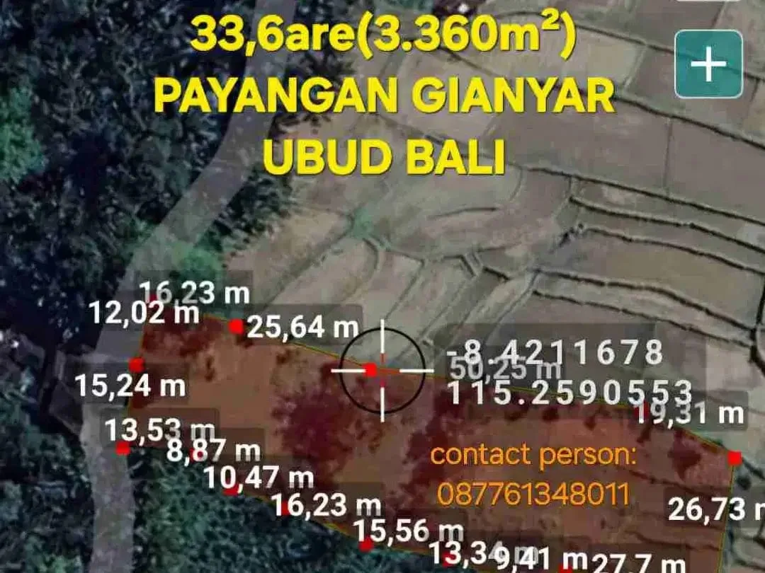 Jual Tanah kebun 33,6are jalan 8 aspal di Payangan Gianyar Ubud Bali - Image 10 of 10