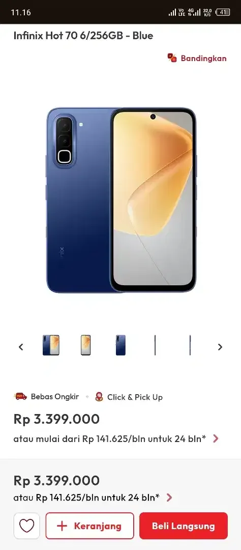INFINIX HOT 70 6/256 BLUE - Image 1 of 1