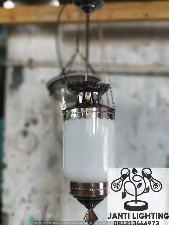 Lampu hias gantung single antik klasik kuningan - Image 2 of 6