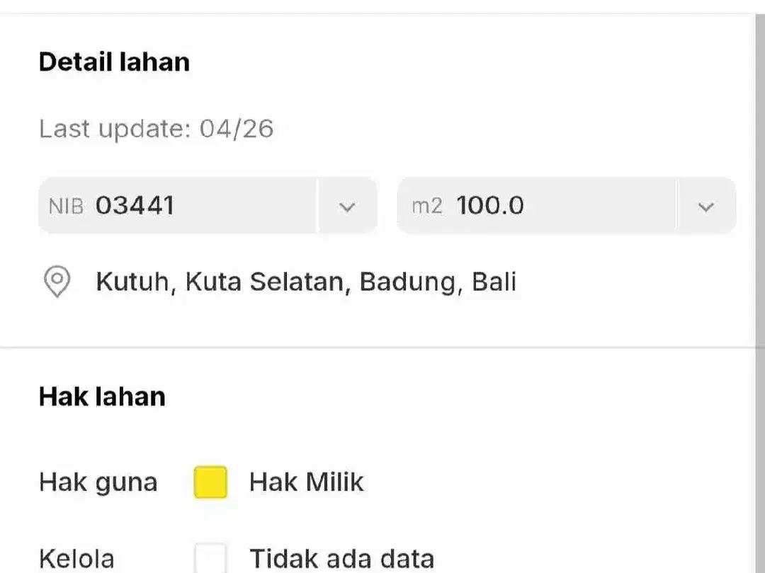 DIJUAL TANAH UKURAH KECIL, KUTUH, NUSA DUA, BADUNG - Image 8 of 9