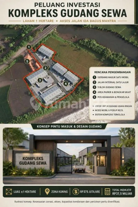 Lahan Strategis 1 Hektare di Jalur Ida Bagus Mantra, Gianyar - Image 4 of 4
