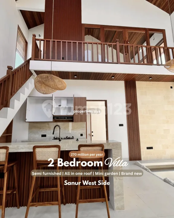 2 Bedroom Modern Minimalist Villa Near Tirta Ening Street Sanur West Side - Image 1 of 4