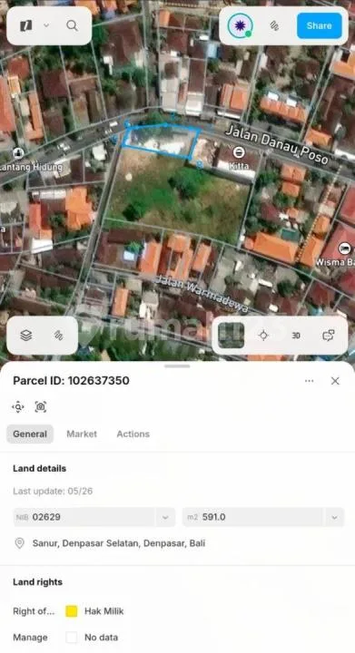 Tanah Dijual Lokasi Sanur Bali - Image 2 of 2