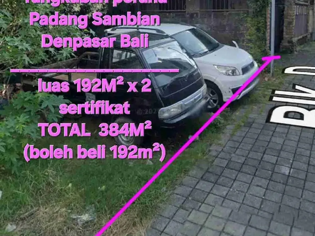 Jual tanah 192m2 x 2 di perumahan PURI TAMAN jln GUNUNG SOPUTAN area TEUKU UMAR BARAT padang sambian Denpasar Bali - Image 7 of 10