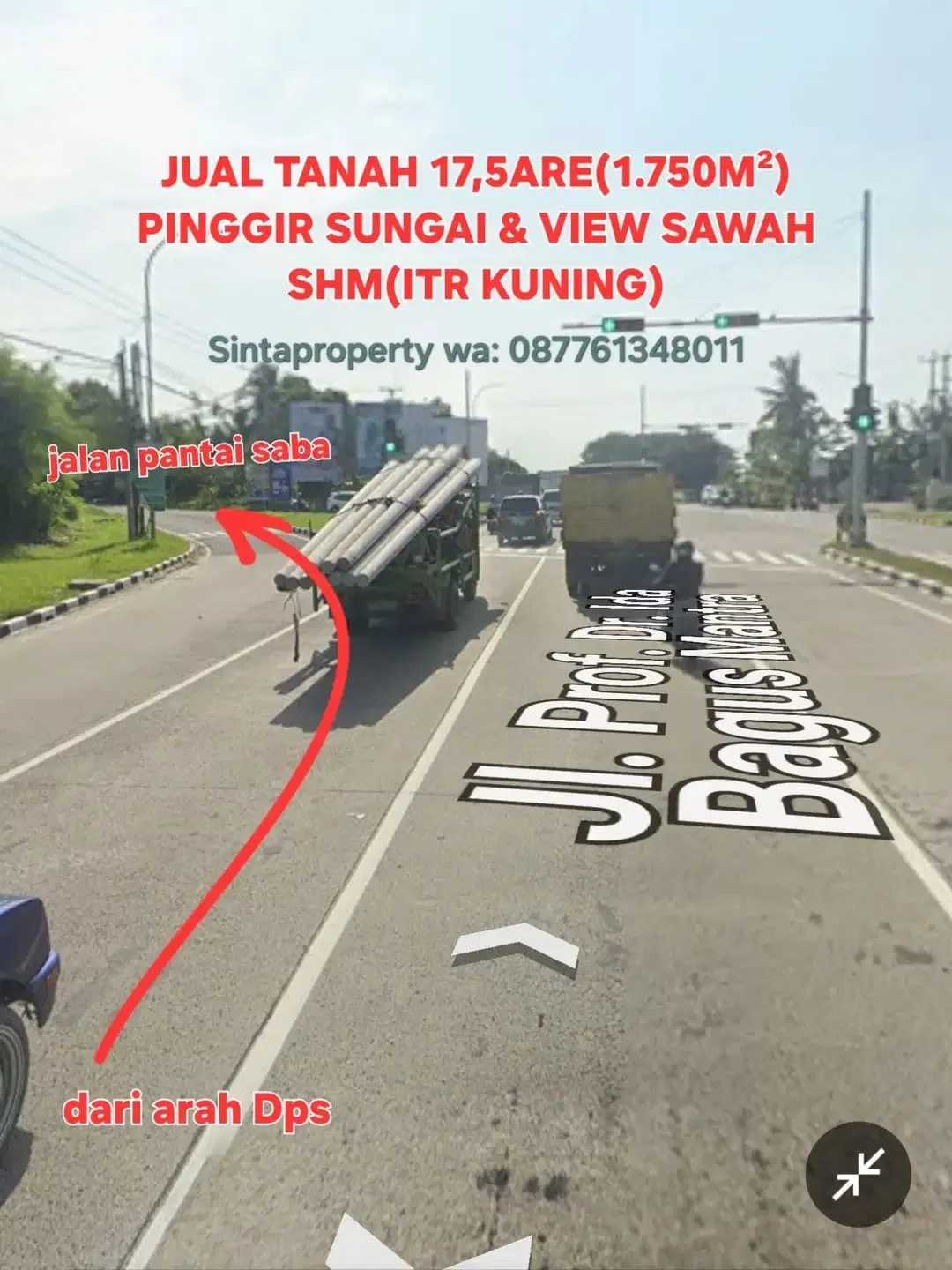 Jual TANAH VIEW SAWAH dan SUNGAI di PANTAI SABA BLAHBATU GIANYAR BALI - Image 1 of 10