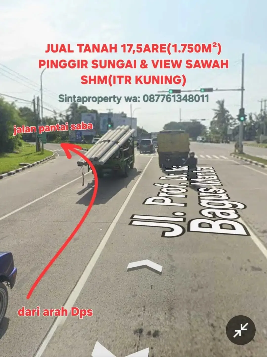 Jual tanah 17,5 are pantai saba cocok villa - Image 10 of 10