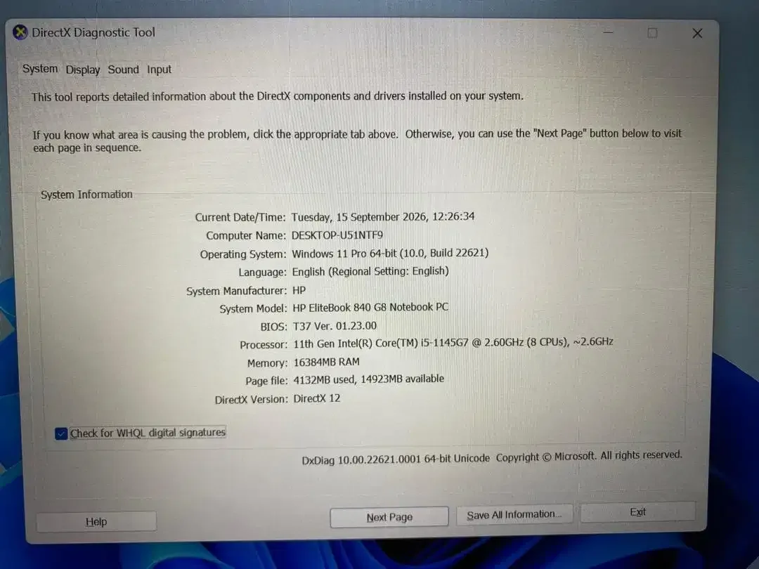 HP Elitebook 840 G8 Core i5Gen11 Ram 16GB SSD 256Gb 14in Slim  Mulus - Image 9 of 10