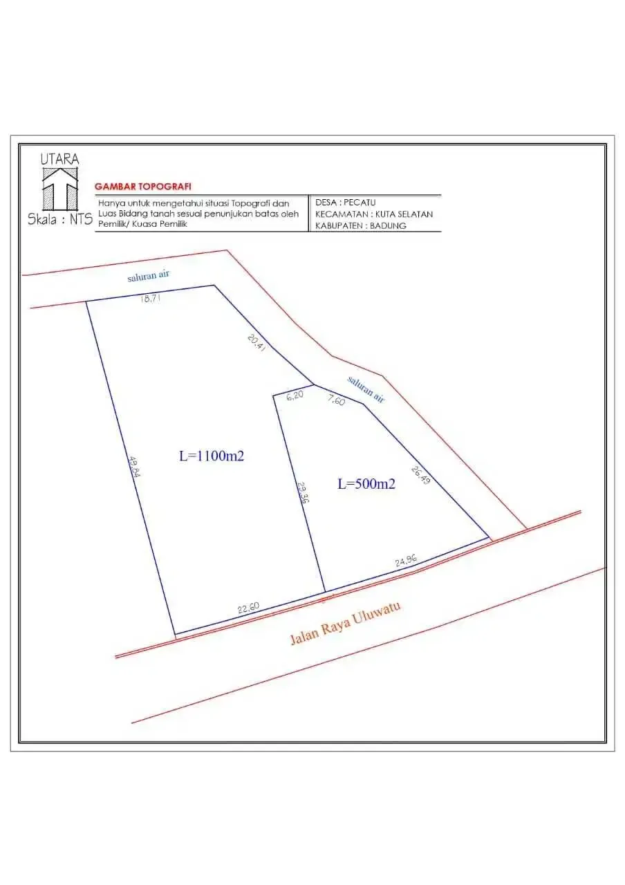 Jual tanah murah 16 are pecatu jarak 1km ke laut - Image 7 of 7