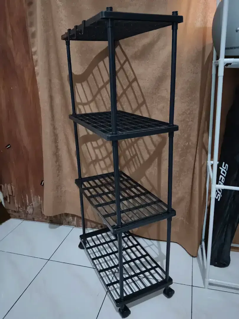 Rak Troli Serbaguna 4tingkat+roda Bhan Tebal&kokoh Hitam Uk.41x22x83cm - Image 4 of 4