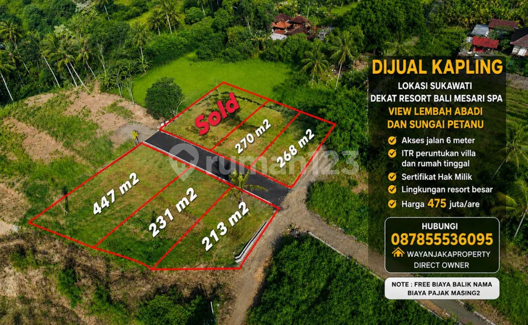Dijual Lahan Premium View Sungai & Lembah - Dekat Ubud - Image 2 of 4