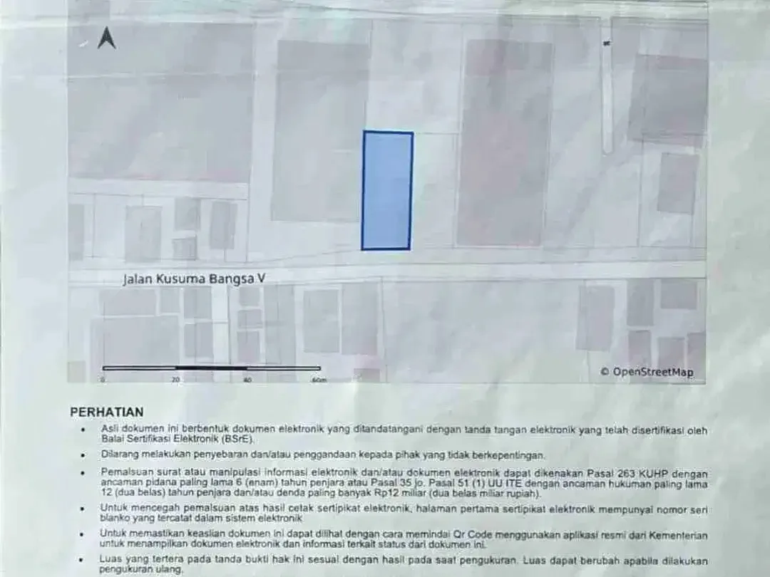 Tanah PREMIUM 4,05 are KUSUMA BANGSA Lebar 13m ZONA perdagangan jasa 750jt/are - Image 6 of 10