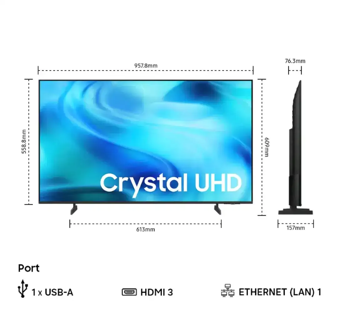 Samsung 43 SmartTV 4K UHD Netflix YouTube Digital Garansi Resmi BARU - Image 2 of 7