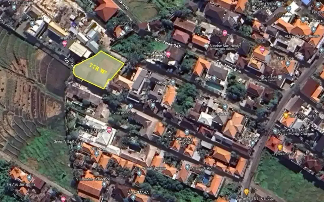 TANAH CANGGU BERAWA BONUS BANGUNAN DEKAT PANTAI - Image 1 of 10