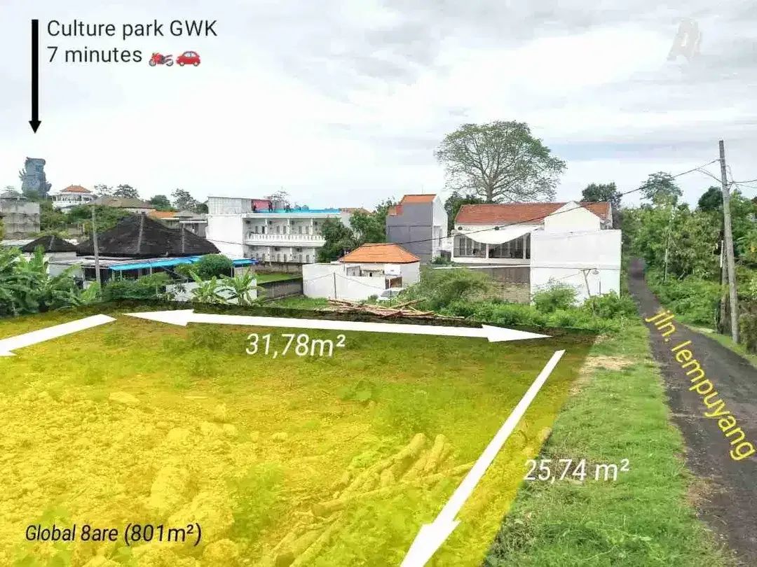 Di jual tanah BUC di bawah pasaran bagus di goa gong Jimbaran sangat cocok untuk komersil - Image 3 of 8