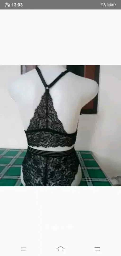 Bra setelan dr bahan brokat hitam. - Image 5 of 7