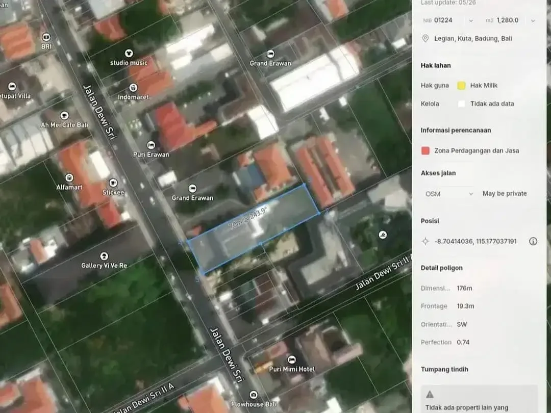 Ruko ada 4 dan tanah Dijual, di jalan utama Dewi Sri, Legian - Image 3 of 4