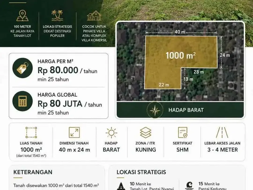 PREMIUM LAND FOR LEASE – PANDAK GEDE, KEDIRI, TABANAN, BALI - Image 8 of 10