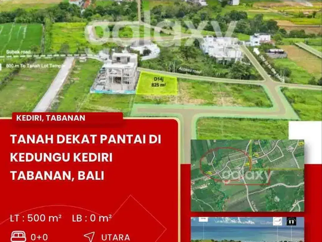 DIJUAL TANAH STRATEGIS DEKAT PANTAI KEDUNGU TABANAN BALI - Image 1 of 4