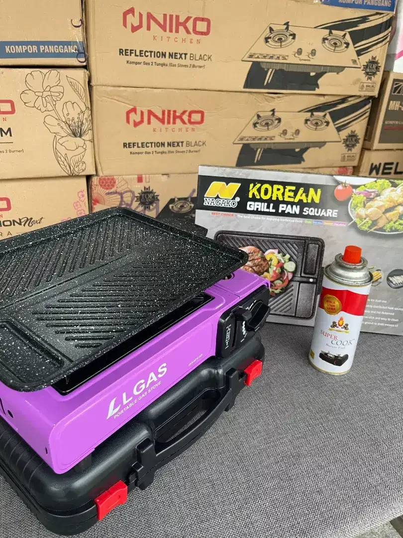 HADIR PAKET KOMPOR PORTABEL+GAS KALENG+ KOREAN GRIL PAN ANTI LENGKET - Image 2 of 2
