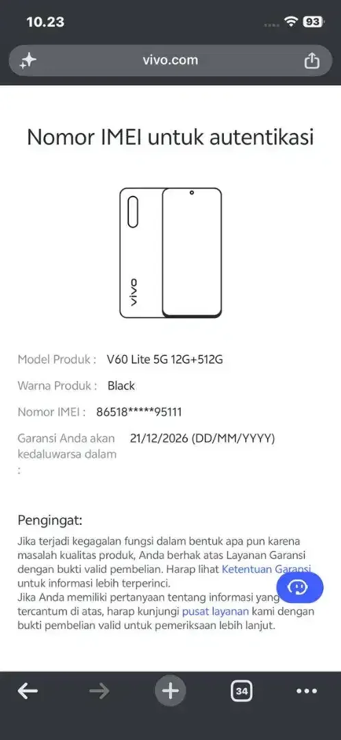 Vivo V60 Lite 5G Warna Hitam 12/512GB - Image 5 of 5