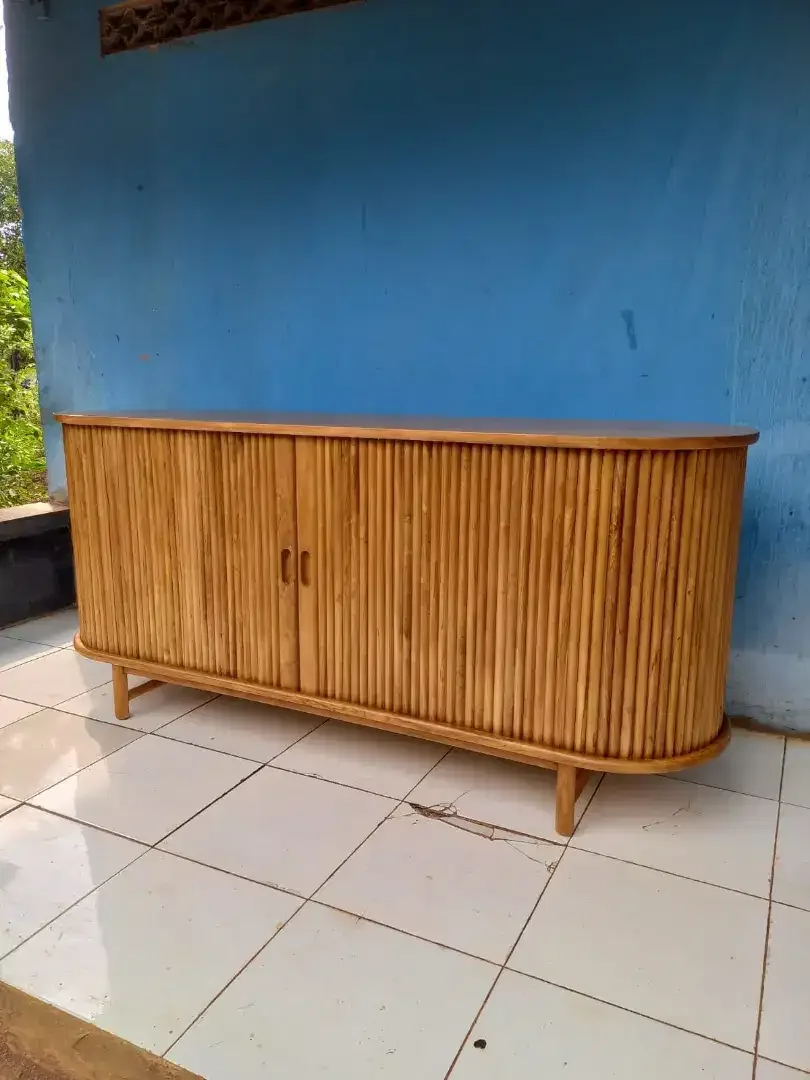 Bufet Japandi Tv Minimalis Modern Salur Kayu Jati - Image 2 of 4