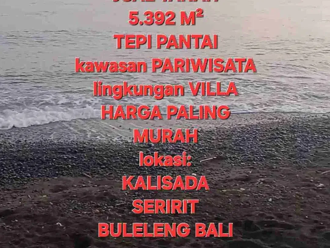 BEACHFRONT LAND for sale Jual tanah 53,92are di TEPI PANTAI Kalisada Buleleng Bali - Image 3 of 10
