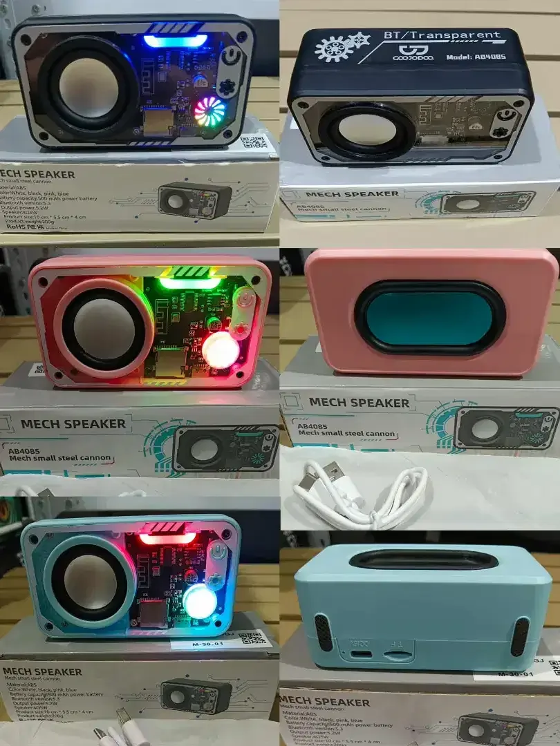 PROMO 80rb BARU-Dijual Speaker Bluetooth Mini RGB LED Transparan - Image 1 of 3