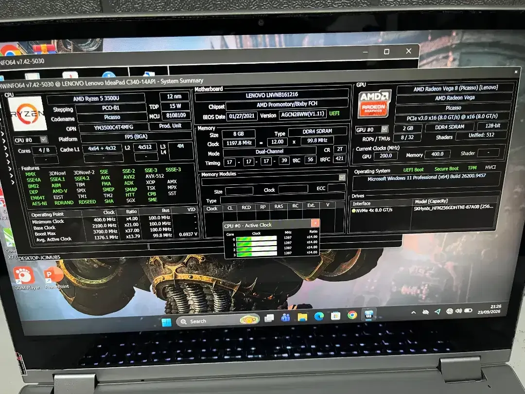 Dijual Laptop 2 in 1 Lenovo ideapad C430 Amd ryzen 5 (ram 8/nvme 256) - Image 5 of 8