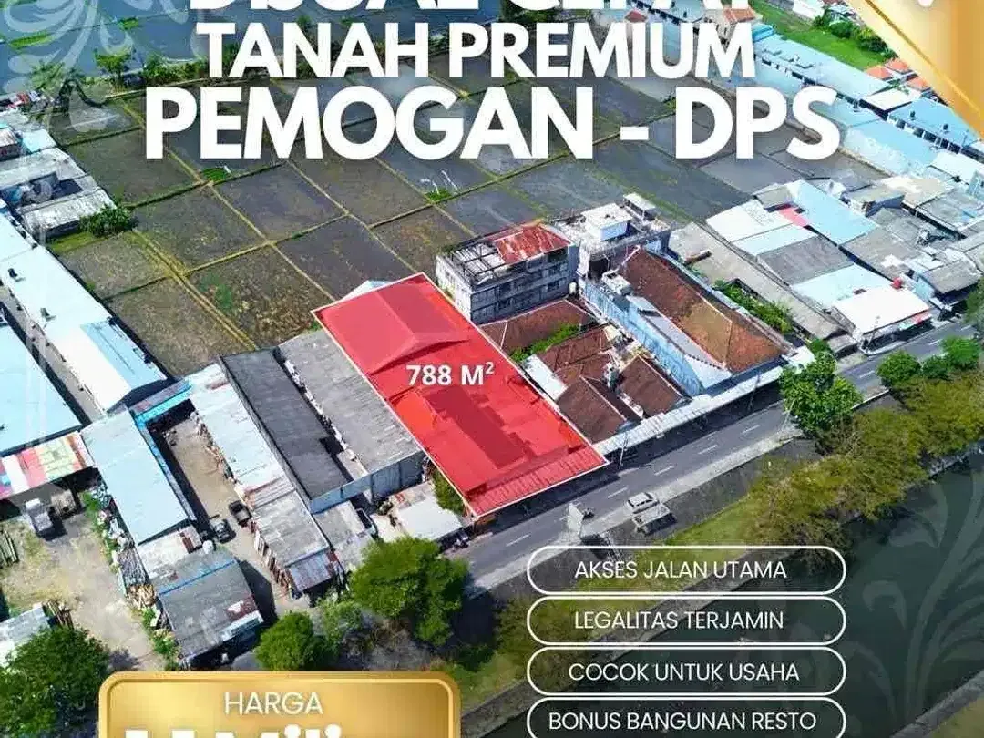 Tanah pinggir jalan utama free bangunan Resto dijual di pemogan - Image 1 of 10