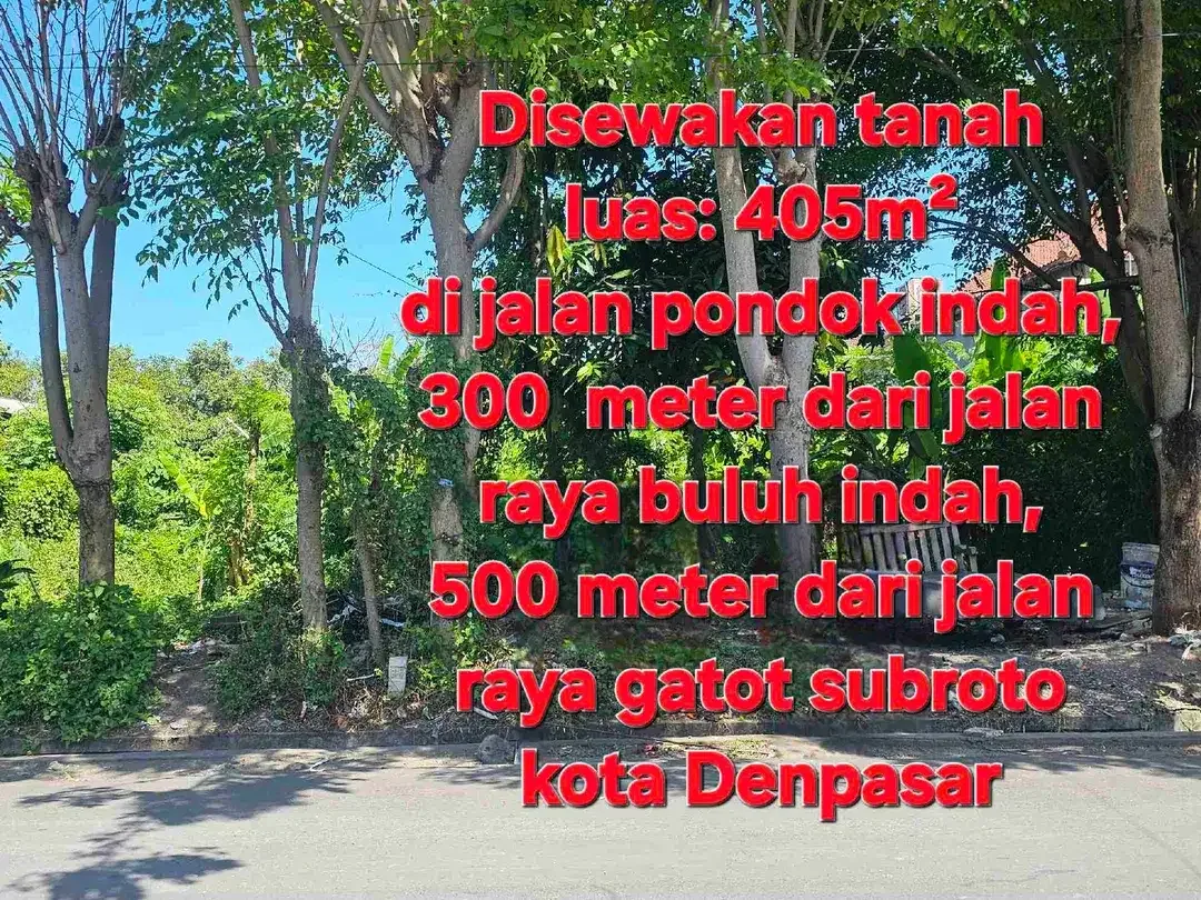 Disewakan tanah / Kontrak tanah 405m² di Buluh Indah,area Gatsu barat Dps. Cck utk Gudang, Kantor, Kos, Rmh tinggal - Image 4 of 10