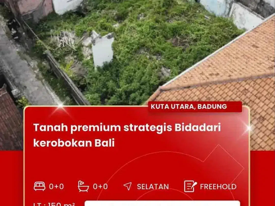 DIJUAL TANAH STRATEGIS LINGKUNGAN VILLA DAERAH KEROBOKAN BALI - Image 1 of 8