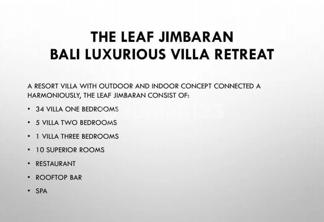Villa Private Luxury Resort 50 Room Oprasional Strategis Jimbaran - Image 1 of 4